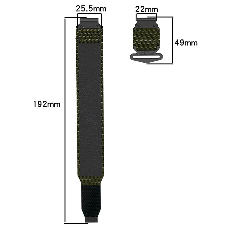 For Garmin Fenix 7 / Fenix 7 Pro / Instinct 2 Quickfit 22mm Magic Tape Watch Strap Nylon Wrist Band - Grey