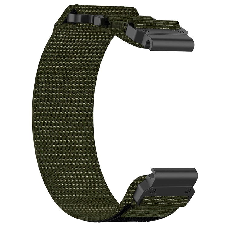 For Garmin Fenix 7 / Fenix 7 Pro / Instinct 2 Quickfit 22mm Magic Tape Watch Strap Nylon Wrist Band - Army Green