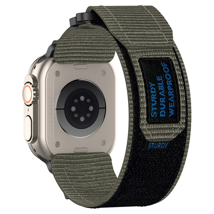 For Apple Watch Series 10 42mm / 9 8 7 41mm / SE (2023) SE (2022) SE 6 5 4 40mm / 3 2 1 38mm Nylon Band Sticky Magic Clasp Bracelet - Grey