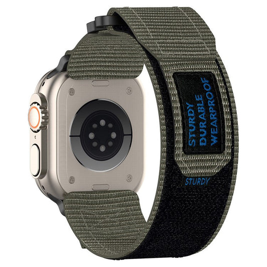 For Apple Watch Series 10 42mm / 9 8 7 41mm / SE (2023) SE (2022) SE 6 5 4 40mm / 3 2 1 38mm Nylon Band Sticky Magic Clasp Bracelet - Grey