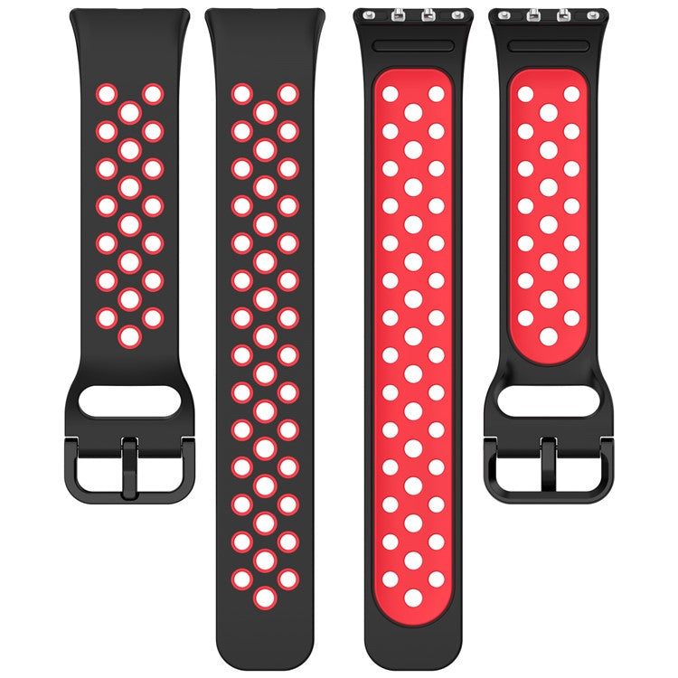 For Samsung Galaxy Fit3 Silicone Watch Bands Dual-Color Wrist Straps Replacement Parts - Black+Yellow