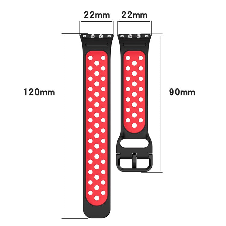 For Samsung Galaxy Fit3 Silicone Watch Bands Dual-Color Wrist Straps Replacement Parts - Black+Yellow