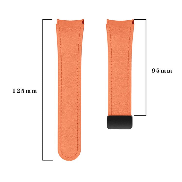For Samsung Watch FE 40mm / Watch4 Classic Active / Watch 5 / Watch6 Classic Silicone+Leather Band Smartwatch Strap - All Black