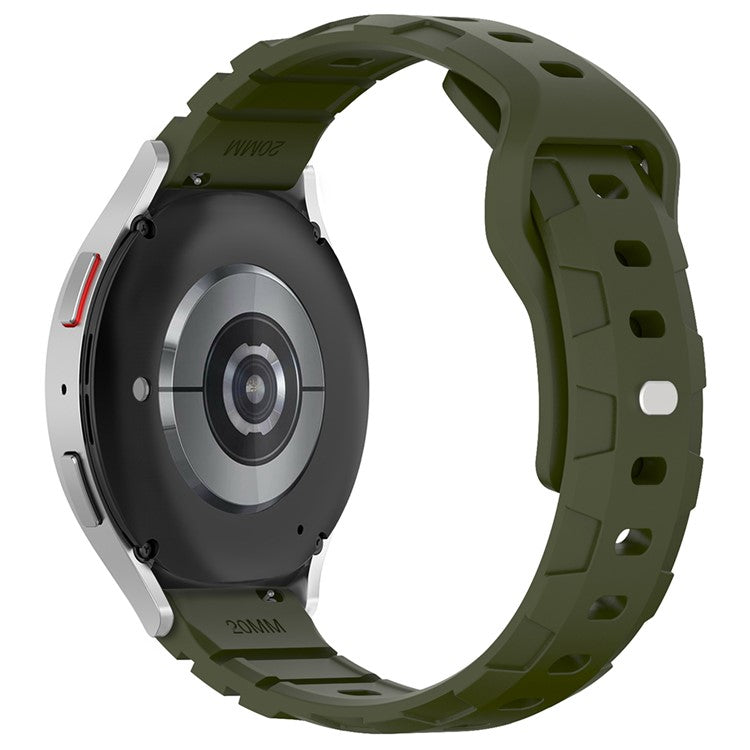 For Huawei Watch GT 3 42mm / GT 3 Pro 43mm Silicone Band 20mm Armour Watch Strap Replacement - Army Green