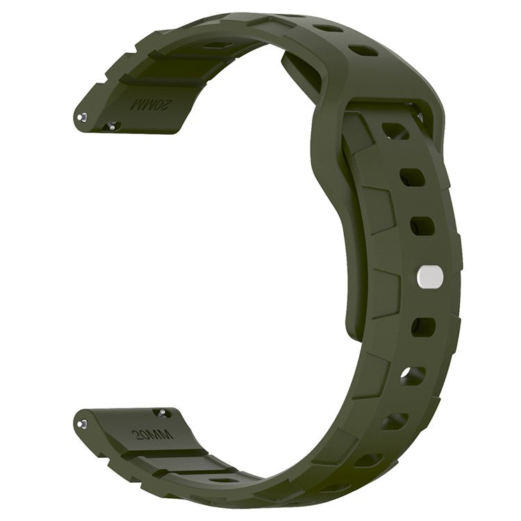 For Huawei Watch GT 3 42mm / GT 3 Pro 43mm Silicone Band 20mm Armour Watch Strap Replacement - Army Green