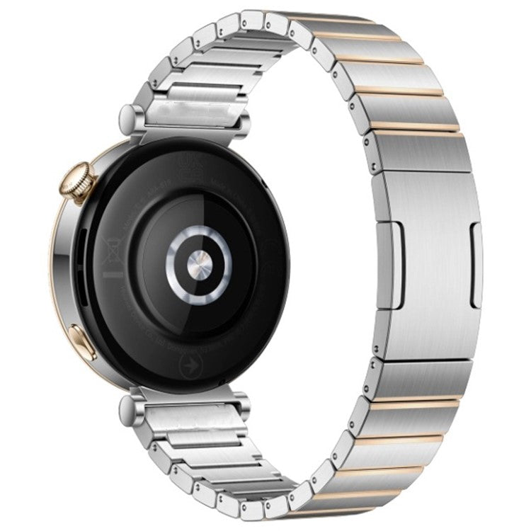 Watch Strap for Huawei Watch GT 4 41mm / Garmin Venu 3S / 2S Stainless Steel 18mm Universal Replacement Wrist Band - Silver+Gold