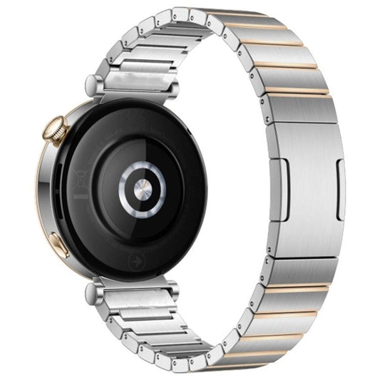 Watch Strap for Huawei Watch GT 4 41mm / Garmin Venu 3S / 2S Stainless Steel 18mm Universal Replacement Wrist Band - Silver+Gold