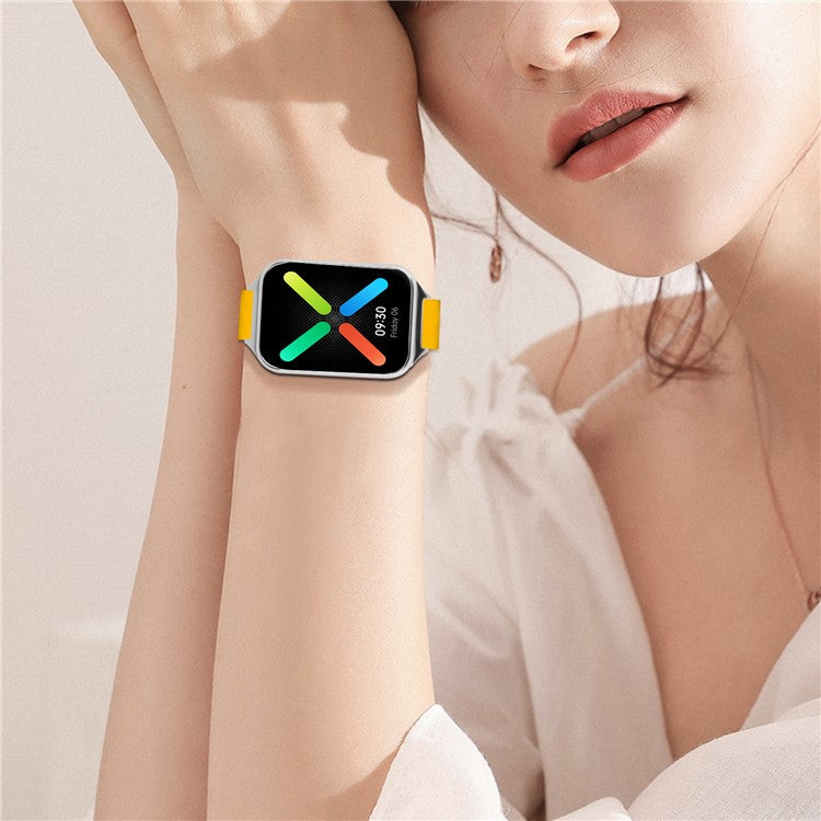 For Xiaomi Redmi Watch 4 Nylon Canvas Watch Strap Multiple Holes Design Watch Band - Yellow
