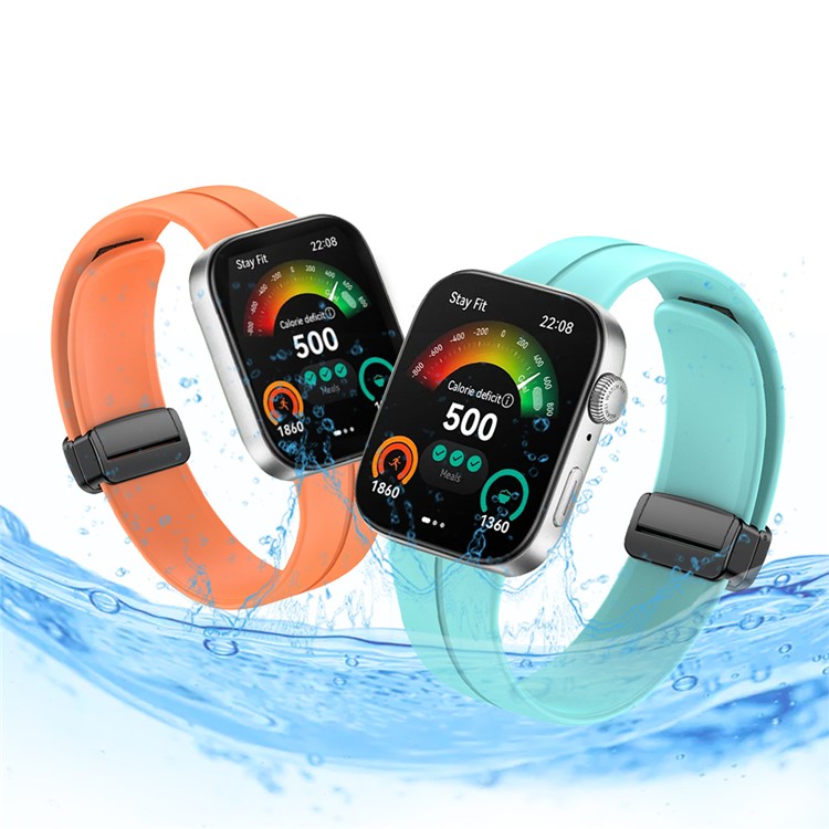 For Huawei Watch Fit 3 Silicone Strap Magnetic Folding Buckle Watch Band - Black