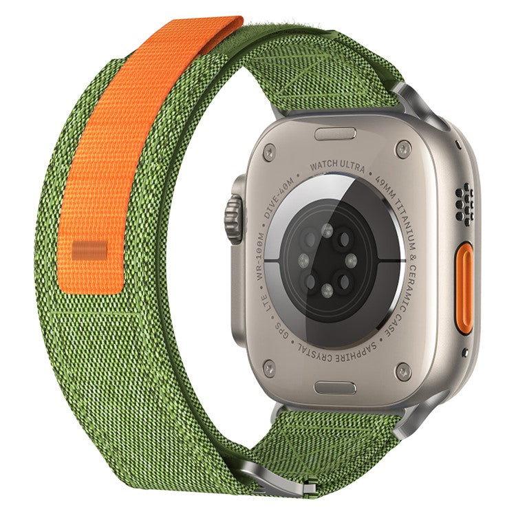 For Apple Watch 10 46mm / Ultra 2 / Ultra 49mm / 9 8 7 45mm / SE (2023) SE (2022) SE 6 5 4 44mm / 3 2 1 42mm Watch Band Nylon Loop Strap - Army Green