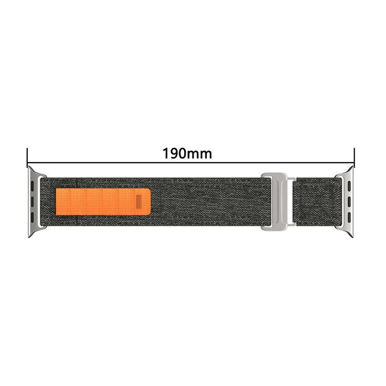 For Apple Watch 10 46mm / Ultra 2 / Ultra 49mm / 9 8 7 45mm / SE (2023) SE (2022) SE 6 5 4 44mm / 3 2 1 42mm Watch Band Nylon Loop Strap - Army Green