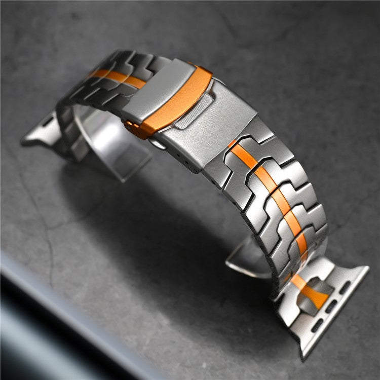 For Apple Watch 10 46mm / Ultra 2 / Ultra 49mm / 9 8 7 45mm / SE (2023) SE (2022) SE 6 5 4 44mm / 3 2 1 42mm Titanium Steel Wrist Strap - Titanium