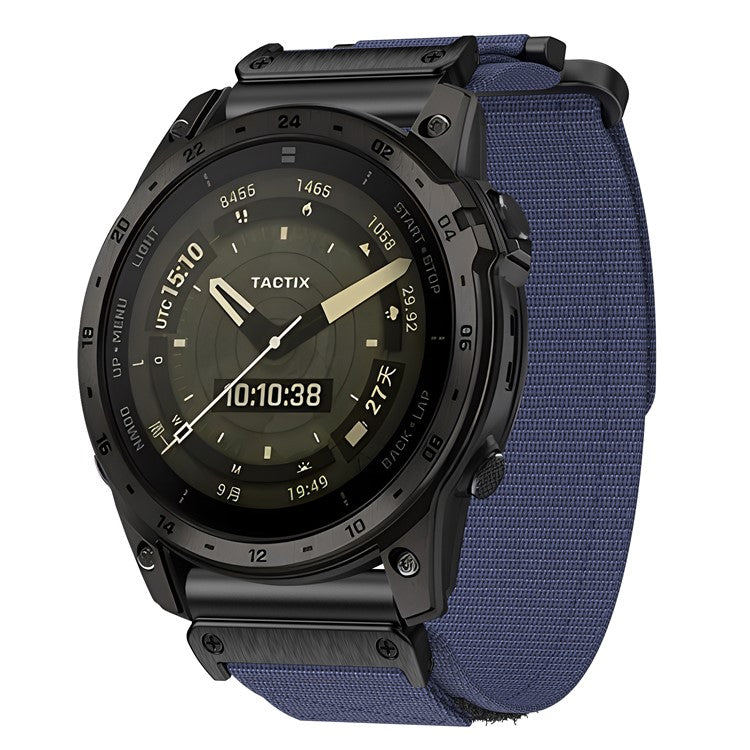 For Garmin Fenix 7 / Forerunner 965 / 955 / 945 / 935 Watch Band 22mm Rugged Nylon Sports Strap - Blue