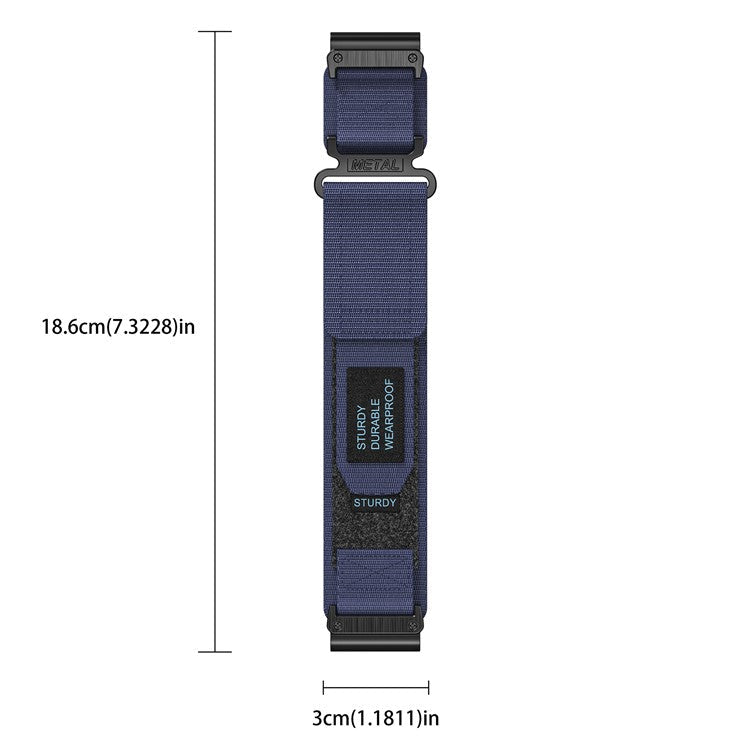 For Garmin Fenix 7 / Forerunner 965 / 955 / 945 / 935 Watch Band 22mm Rugged Nylon Sports Strap - Blue