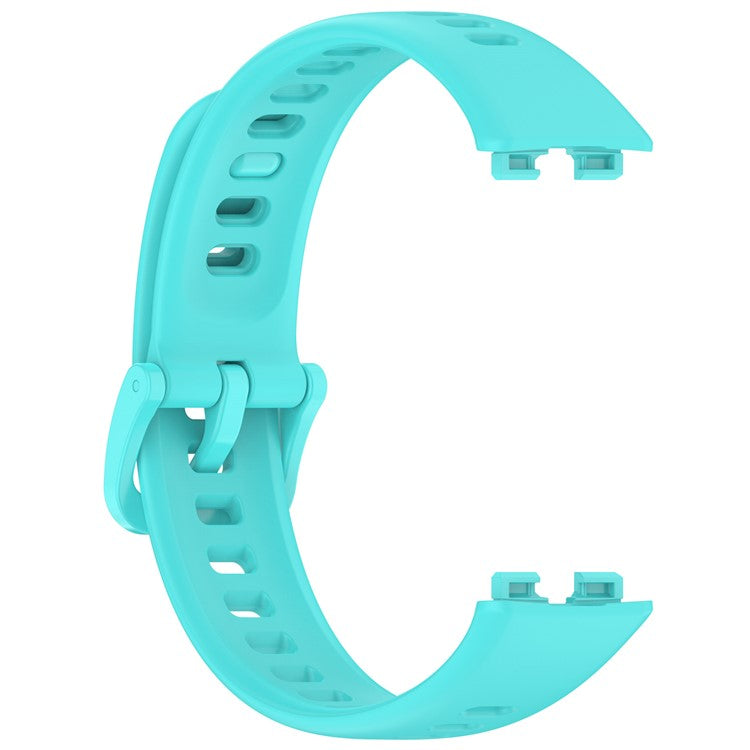 For Huawei Band 8 / 8 NFC / 9 / 9 NFC Glossy Silicone Watch Strap Replacement Watchband - Teal Blue