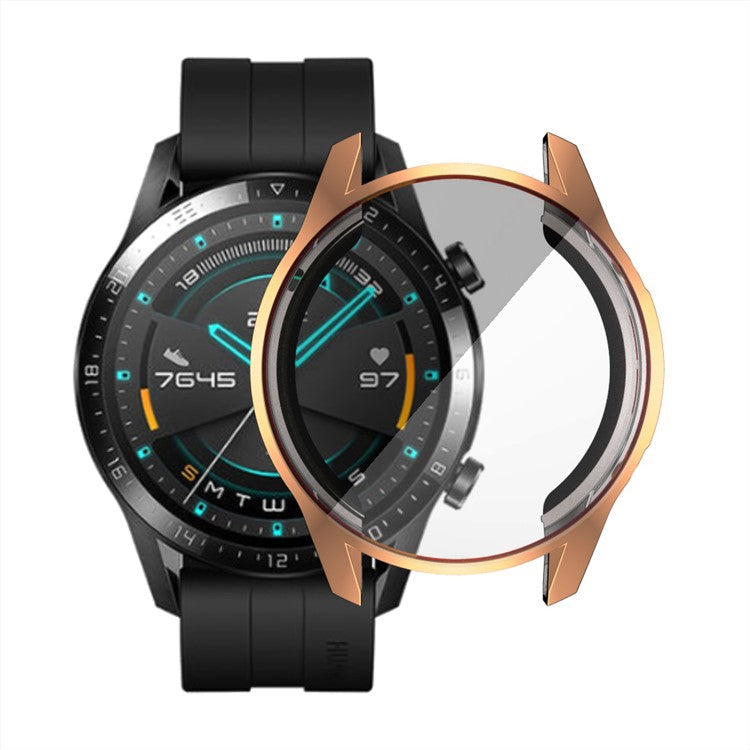 Electroplated TPU All-around Protective Case for Huawei Watch GT 2 46mm - Rose Gold