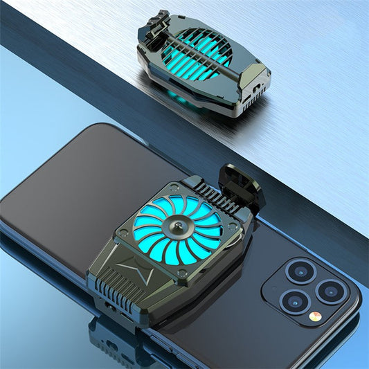H15 Mobile Phone Radiator Fan Mini Snap-on Smartphone Heat Dissipation Cooler [Rechargeable] - Blackish Green