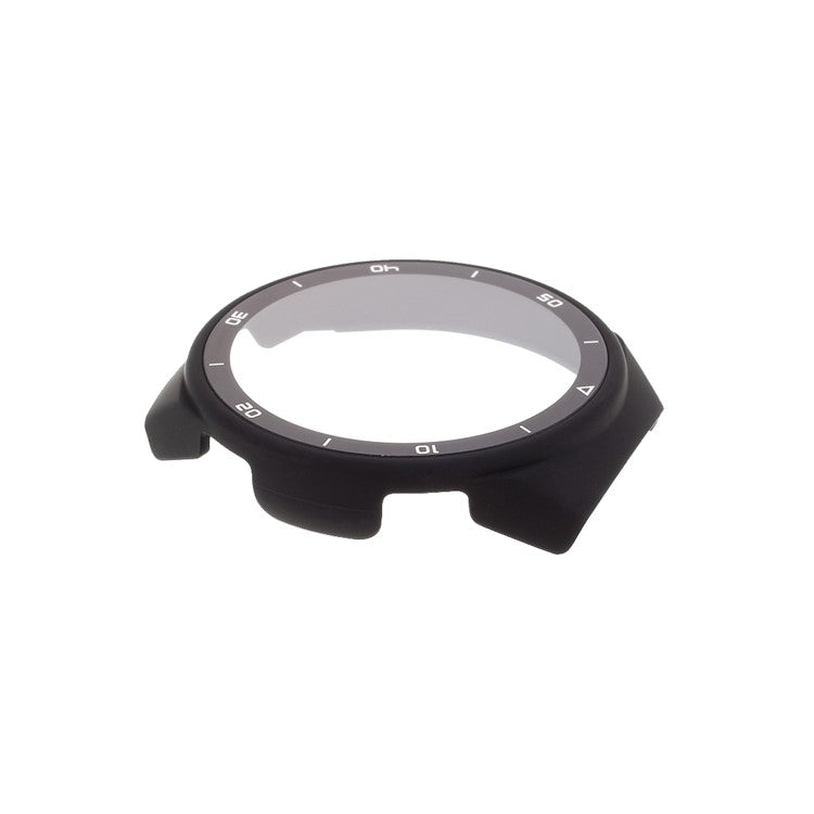 Rubberized PC Frame Intergrated Tempered Glass Screen Protector Smart Watch Cover for Huawei Watch GT 2e - Black