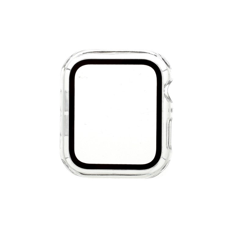 All Around Hard PC Protective Cover Built-in Screen Protector for Apple Watch Series 4 / 5 / 6 44mm / SE 44mm / SE (2022) 44mm - White