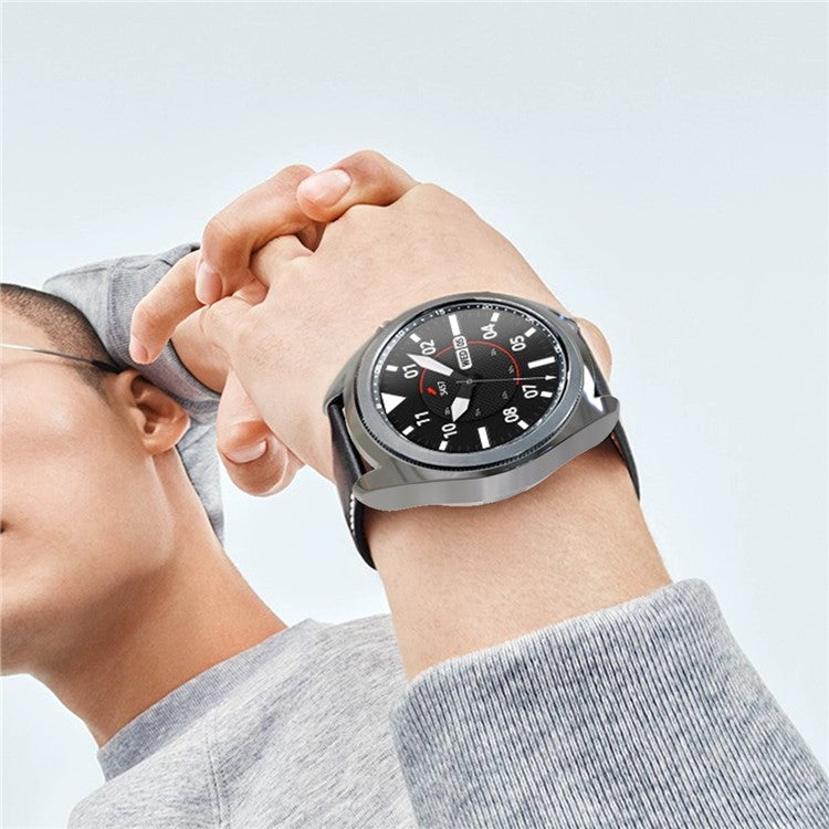 Electroplating TPU Protector Watch Bumper Case for Samsung Galaxy Watch3 45mm - Grey