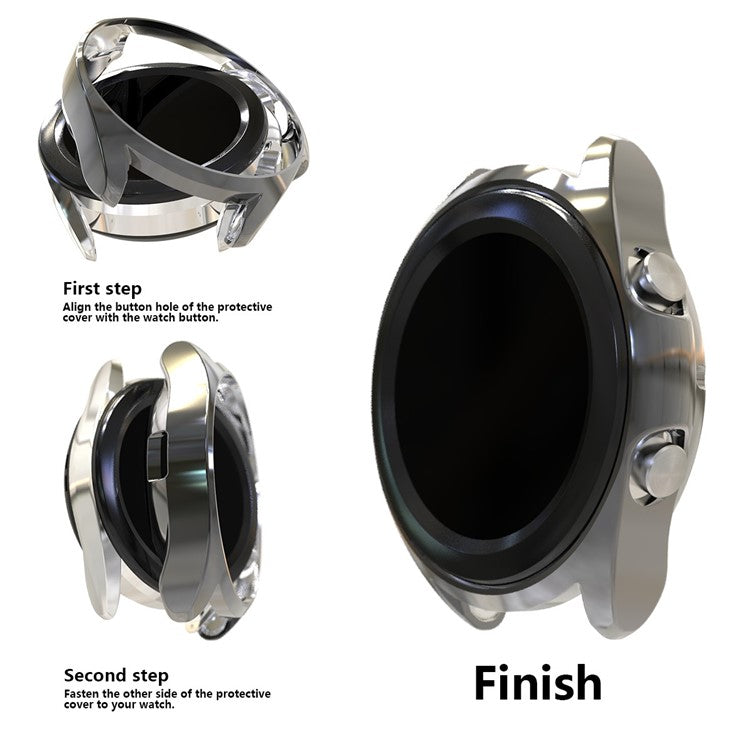 Electroplating TPU Protector Watch Bumper Case for Samsung Galaxy Watch3 45mm - Grey