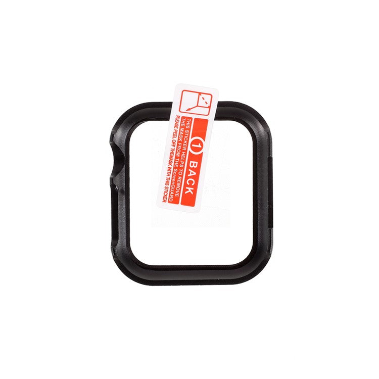 All-round Quality Metal Watch Cover + Tempered Glass Screen Protector for Apple Watch Series 4 / 5 / 6 44mm / SE 44mm / SE (2022) 44mm - Black