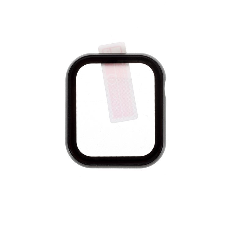 All-round Quality Metal Watch Cover + Tempered Glass Screen Protector for Apple Watch Series 4 / 5 / 6 44mm / SE 44mm / SE (2022) 44mm - Black