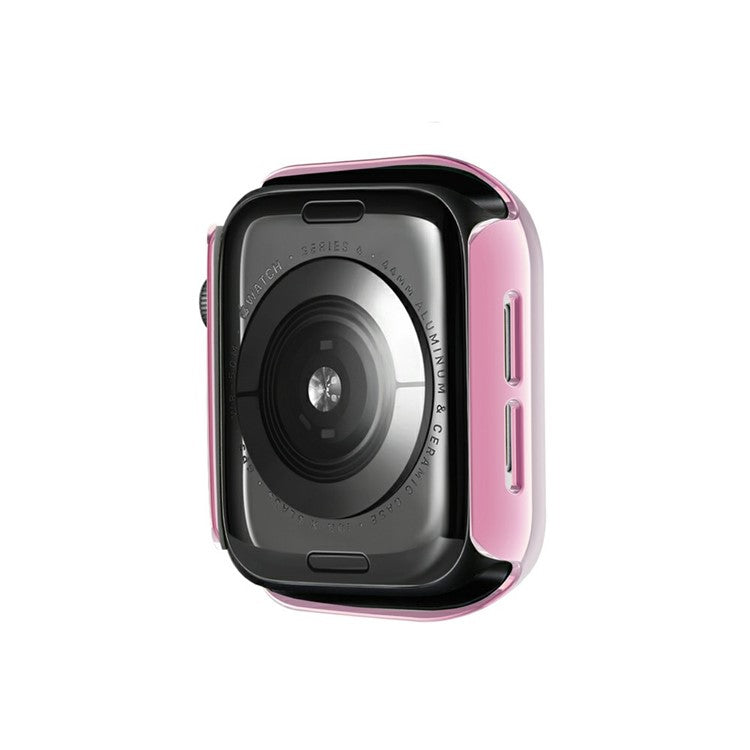Rhinestone Decor PC Frame Case for Apple Watch Series SE / SE (2022) / 6 / 5 / 4 40MM with Tempered Glass Screen Protector - Pink