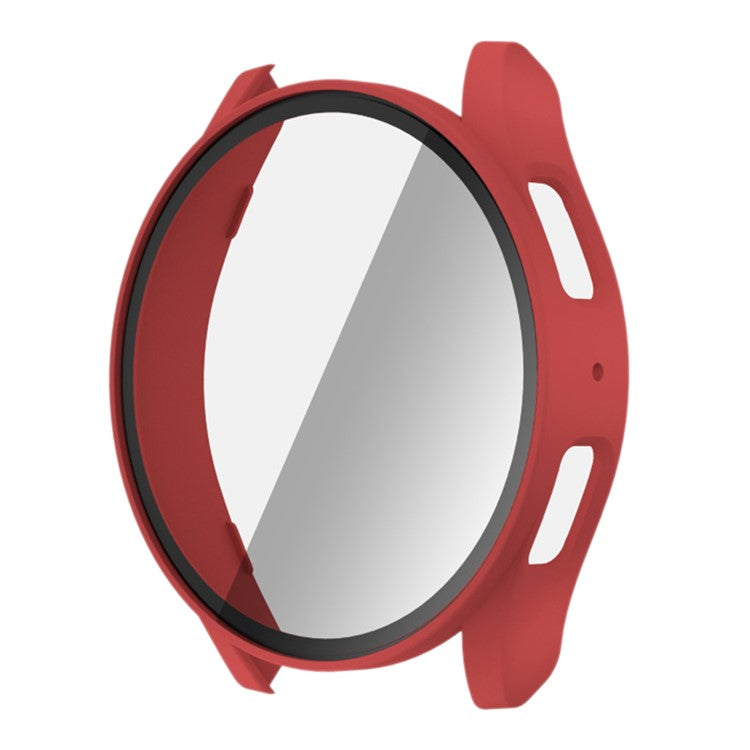 For Samsung Galaxy Watch7 40mm Watch Case PC Frame with Tempered Glass Screen Film - Red