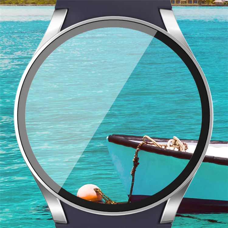For Samsung Galaxy Watch7 40mm Watch Case PC Frame with Tempered Glass Screen Film - Red