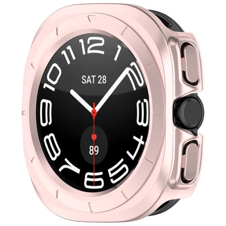 For Samsung Galaxy Watch Ultra 47mm Hard PC Case Half-Guard Watch Case Cover - Pink
