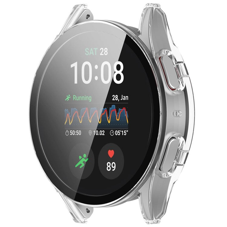 For Samsung Galaxy Watch7 44mm Integrated Watch Case Tempered Glass Screen Film - Transparent