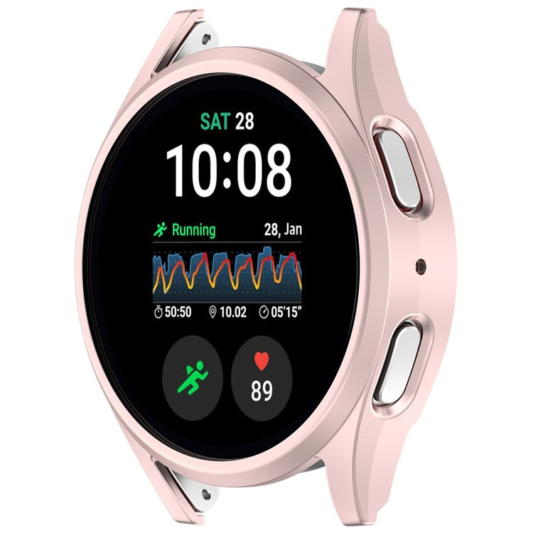 For Samsung Galaxy Watch7 40mm Anti-Drop PC Watch Case Hollow Protective Frame - Pink