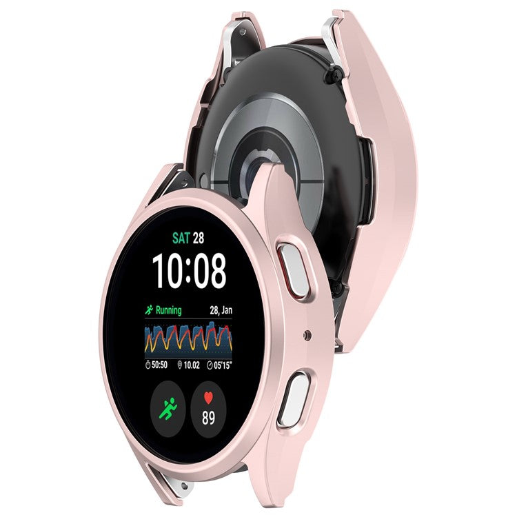 For Samsung Galaxy Watch7 40mm Anti-Drop PC Watch Case Hollow Protective Frame - Pink