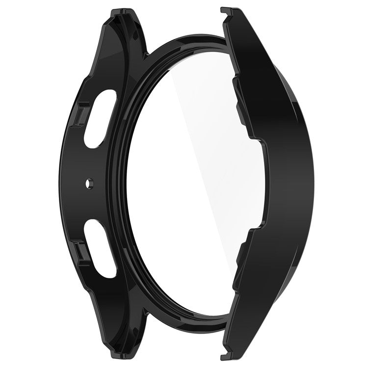For Samsung Galaxy Watch7 40mm PC Watch Case with Tempered Glass Screen Film - Black