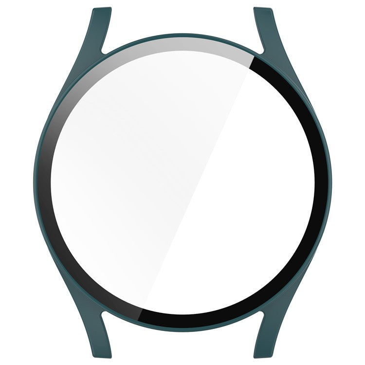 For Samsung Galaxy Watch7 40mm PC Watch Case with Tempered Glass Screen Film - Pine Needle Green