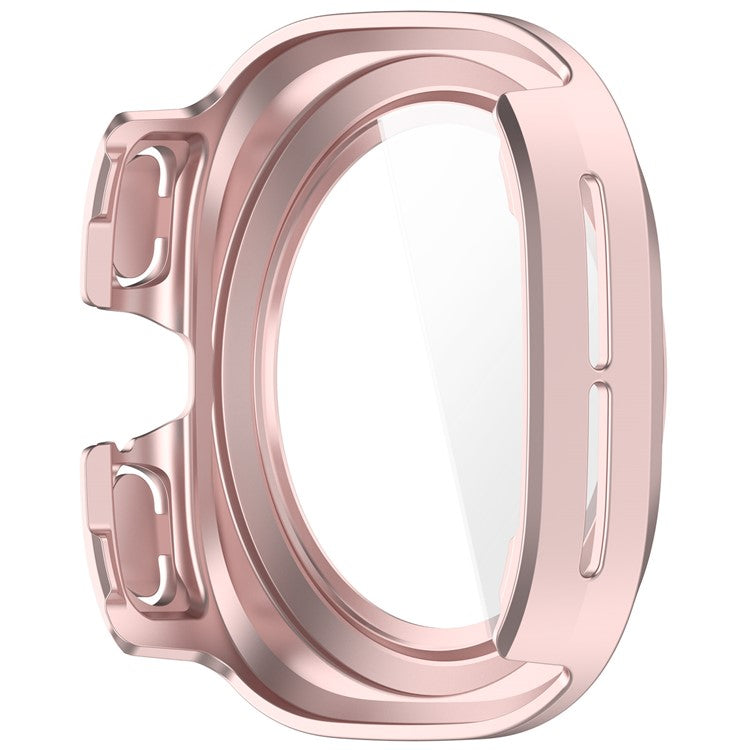 For Samsung Galaxy Watch Ultra 47mm Watch Case Tempered Glass Screen Protector Hard PC Cover - Matte Pink