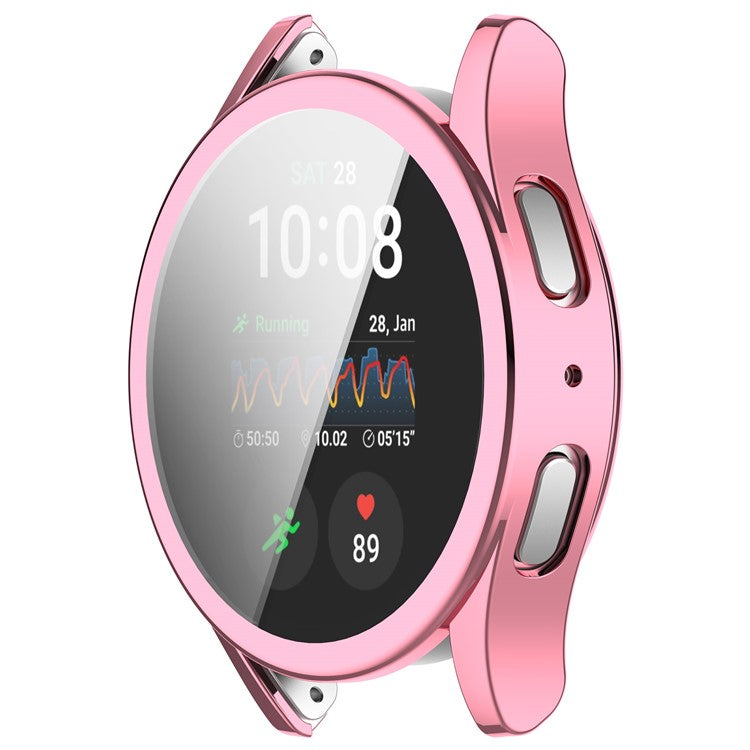 For Samsung Galaxy Watch7 44mm Electroplating TPU Watch Case TPU Full Coverage - Pink
