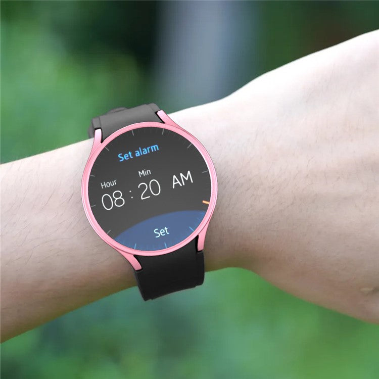 For Samsung Galaxy Watch7 44mm Case Hollow Hard PC Watch Case Cover - Rose Gold  /  Rose Gold