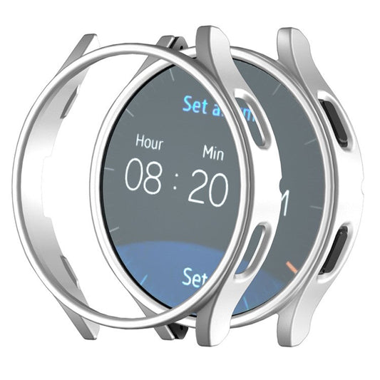 For Samsung Galaxy Watch7 44mm Case Hollow Hard PC Watch Case Cover - Silver