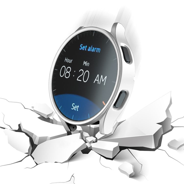 For Samsung Galaxy Watch7 44mm Case Hollow Hard PC Watch Case Cover - Silver