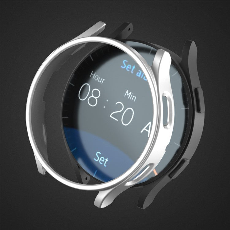 For Samsung Galaxy Watch7 44mm Case Hollow Hard PC Watch Case Cover - Silver