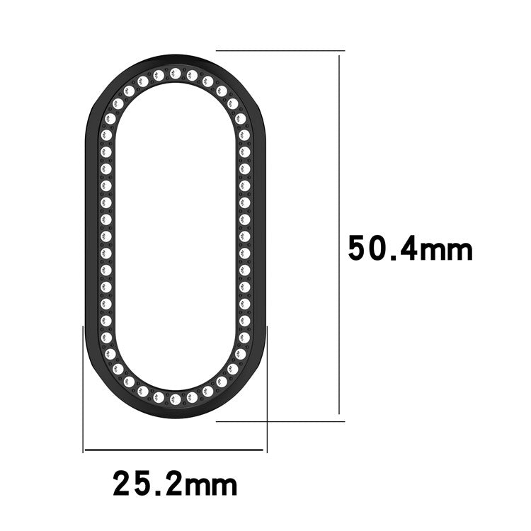 For Xiaomi Smart Band 9 / 9 NFC Rhinestone Decor Hollow-Out Cover PC Watch Frame Case - Black