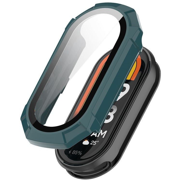 For Xiaomi Smart Band 9 NFC / Smart Band 9 Anti-Scratch Hard PC Watch Case with Tempered Glass Film - Green