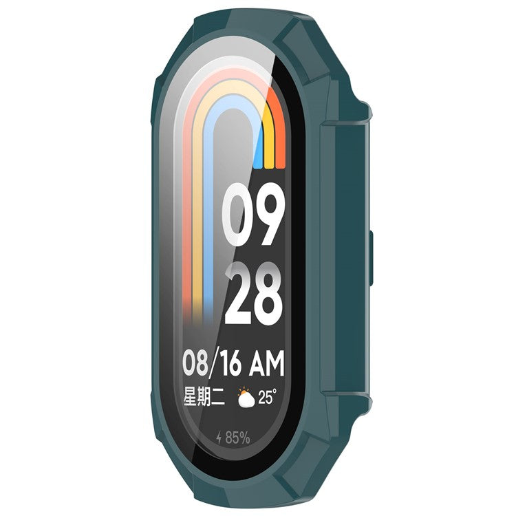 For Xiaomi Smart Band 9 NFC / Smart Band 9 Anti-Scratch Hard PC Watch Case with Tempered Glass Film - Green