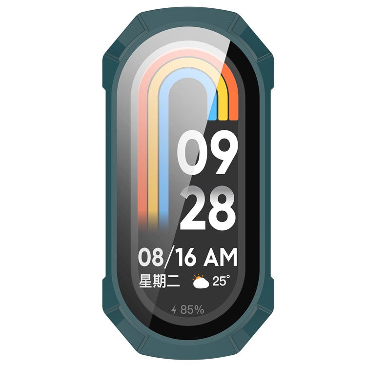 For Xiaomi Smart Band 9 NFC / Smart Band 9 Anti-Scratch Hard PC Watch Case with Tempered Glass Film - Green