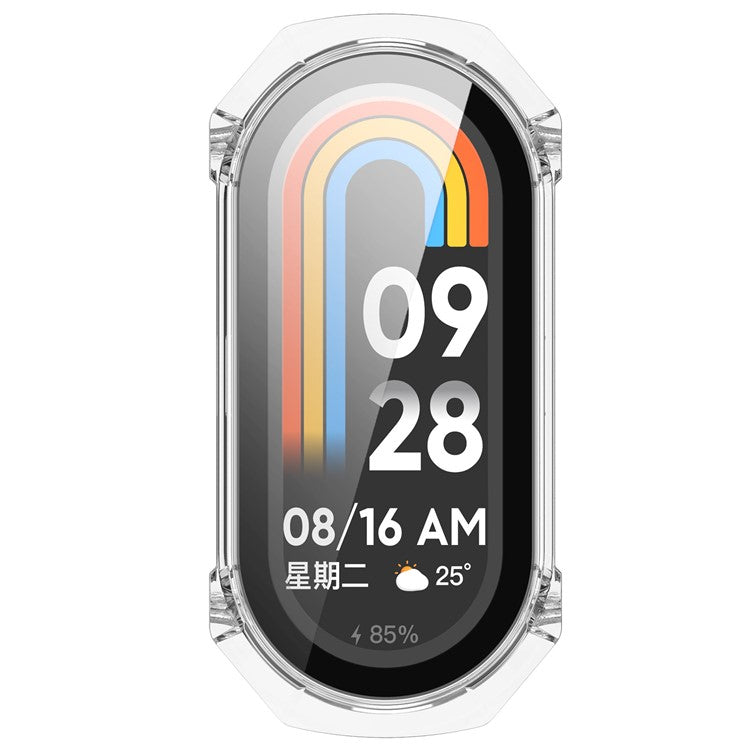 For Xiaomi Smart Band 9 NFC / Smart Band 9 Anti-Scratch Hard PC Watch Case with Tempered Glass Film - Transparent