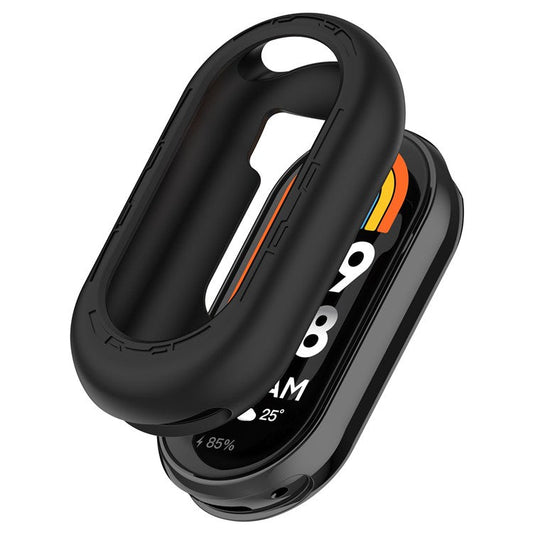 For Xiaomi Smart Band 9 / 9 NFC Silicone Cover Watch Frame Case Cover Edge Protector - Black