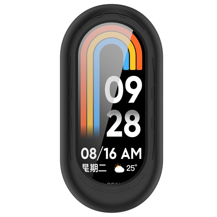 For Xiaomi Smart Band 9 / 9 NFC Silicone Cover Watch Frame Case Cover Edge Protector - Black