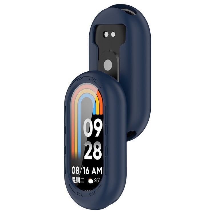 For Xiaomi Smart Band 9 / 9 NFC Silicone Cover Watch Frame Case Cover Edge Protector - Midnight Blue